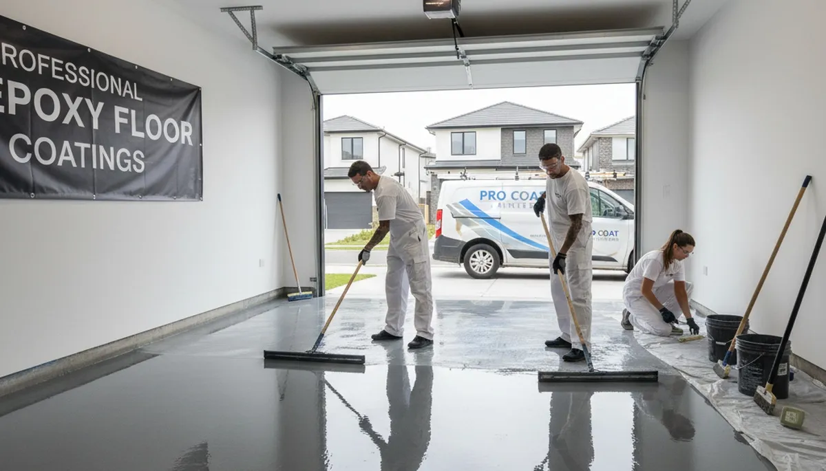 Professional epoxy garage floor coating in Orlando FL for durable, glossy concrete protection